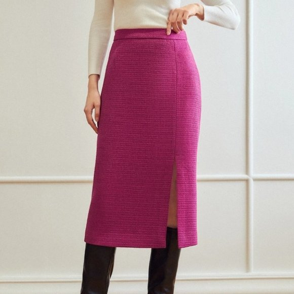 . Dresses & Skirts - RED VIOLET CHIC WOMENS VISCOSE TWEED MIDI SKIRT